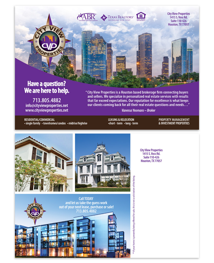 houston postcard design