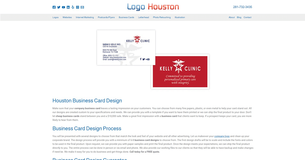 Houston Custom Business Card Design