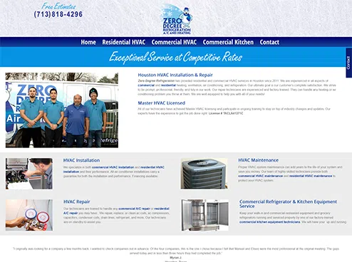 Houston HVAC company web design